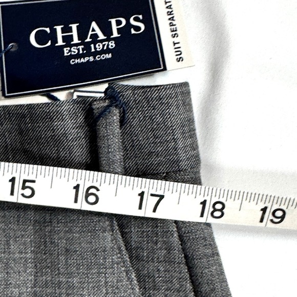Chaps Wool Dress Pants NWT Men's 36x34 Sut Separates Flat Front Grey Trousers - Picture 11 of 14